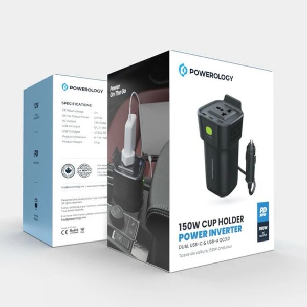 اینورتر خودرو 150 واتی پاورولوژی power inverter 150 w powerology