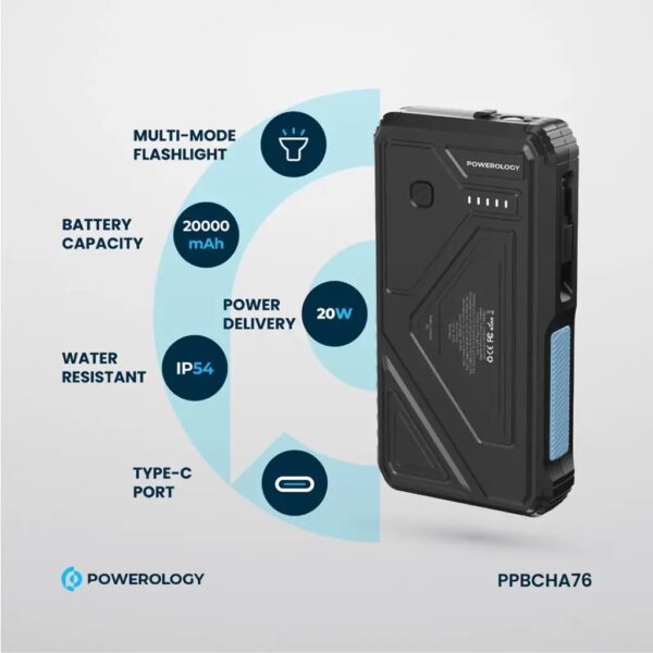 پاوربانک خورشیدی 20000 پاورولوژی Powerology 20000 Power Bank