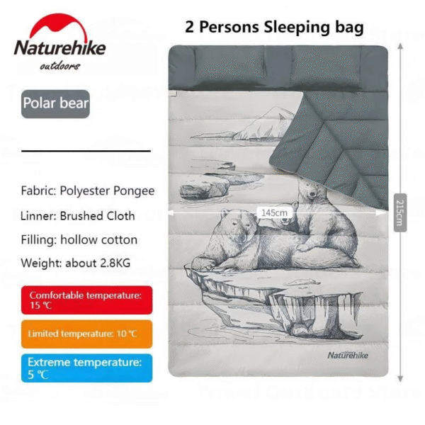 کیسه خواب دو نفره نیچرهایک طرح خرس مدل Naturehike NH21MSD06