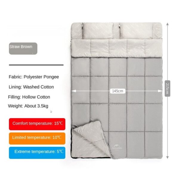 کیسه خواب دو نفره نیچرهایک مدل Double cotton sleeping bagwith pillow