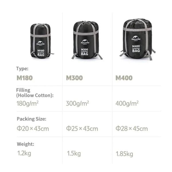 کیسه خواب نیچرهاک مدل naturehike Envelop washable cotton sleeping bag with hood my180