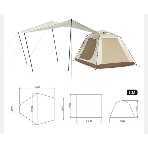 چادر اتوماتیک سه نفره نیچرهایک مدل Naturehike Ango Picnic CNK2450WS021