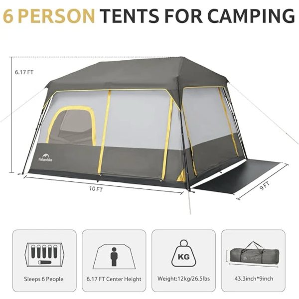 چادر کابین‌دار ۶ نفره نیچرهایک مدل Naturehike CNK2450WS050