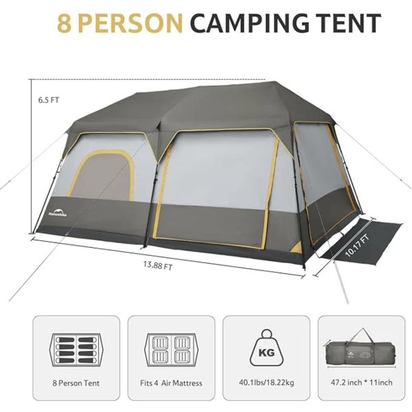 چادر کابین‌دار ۸ نفره نیچرهایک مدل Naturehike CNK2450WS050