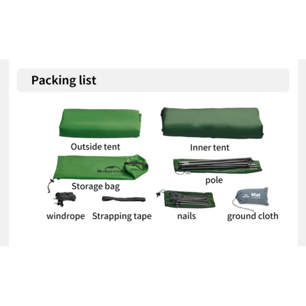 چادر تک نفره فوق سبک نیچرهایک مدل Naturehike Cloud Up Base 1 CNK2450WS032