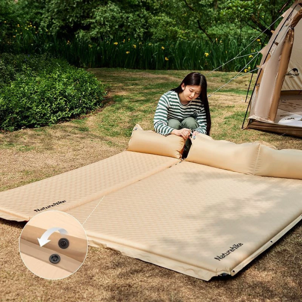 تشک دو نفره خودبادشونده همراه بالش ۳۰ میلی متر نیچرهایک مدل Naturehike CNK2300DZ014